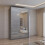 MN Furniture Luxury Sliding Doors Mirrored Wardrobes Grey 150cm 1
