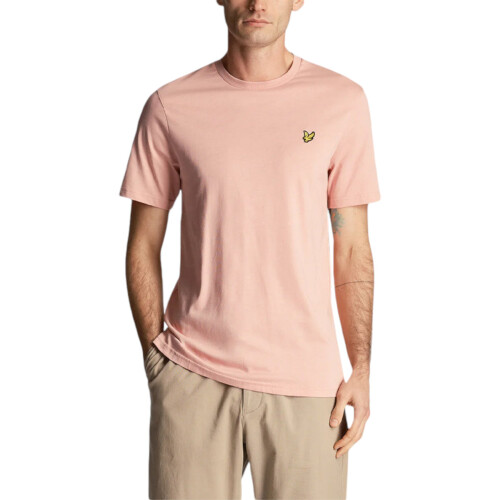 (Pink, L) Lyle & Scott Mens T Shirts Summer Cotton Tee