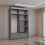 MN Furniture Luxury Sliding Doors Mirrored Wardrobes Grey 150cm 2
