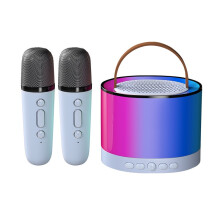 Mini karaoke stroj pre deti Hračka karaoke stroj prenosný Bluetooth reproduktor s 2 bezdrôtovými mikrofónmi pre dievčatá