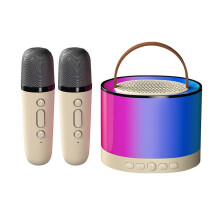 Mini karaoke stroj Detská hračka Karaoke stroj Prenosný Bluetooth reproduktor s 2 bezdrôtovými mikrofónmi Darček k narodeninám