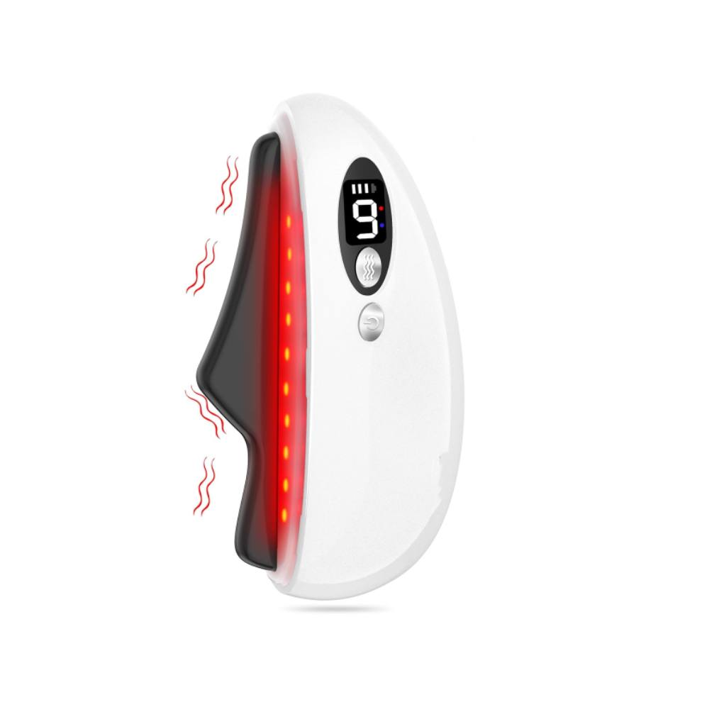 Chronus Electric Gua Sha Facial Tool, Obsidian Gua Sha Tool For Face, Body, Heating And Vibration For Facial Contouring(White)
