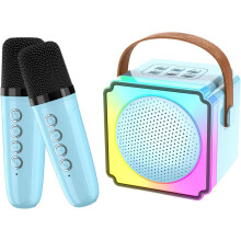 Mini detský karaoke stroj s 2 bezdrôtovými mikrofónmi Detský karaoke stroj, hračky pre dievčatá od 6 rokov