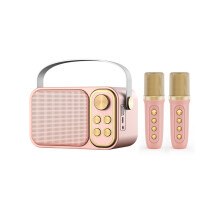 Mini karaoke stroj pre deti a dospelých Prenosný Bluetooth reproduktor s 2 bezdrôtovými mikrofónmi Hračky Darček k narodeninám
