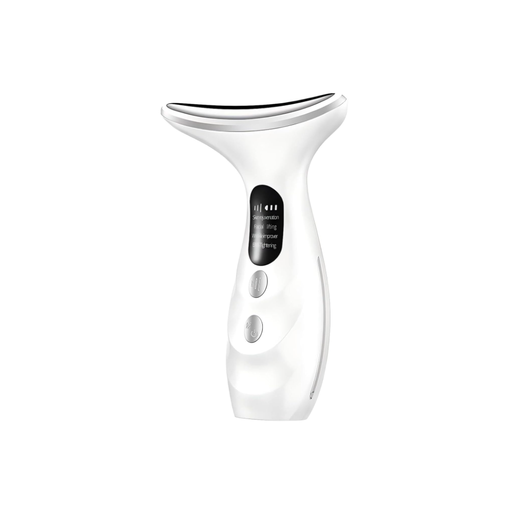 Chronus White Face Massager, Neck Lifting Massager, 4 Modes 45C Anti-Wrinkle Facial Device, Electric Ems Massager For Skin Tightening(White)