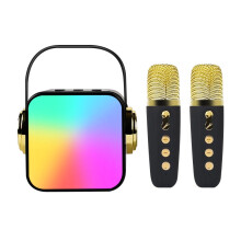 Mini detský karaoke stroj Prenosný Bluetooth karaoke reproduktor s 2 bezdrôtovými mikrofónmi Narodeninové hračky pre dievča