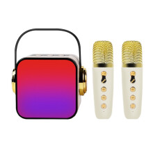 Mini machine de karaoké pour enfants, haut-parleur Bluetooth portable avec 2 microphones sans fil, jouets d'anniversaire pour filles