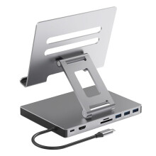 Chronus USB C Laptop Docking Station Stand HUB Aluminum Alloy Docking Station Laptop Stand HDMI-Compatible Stand USB C Docking Station PD USB3.0 4K