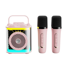 Mini karaoke stroj pre deti a dospelých Prenosný Bluetooth reproduktor s 2 bezdrôtovými mikrofónmi Sada karaoke reproduktorov s mikrofónom