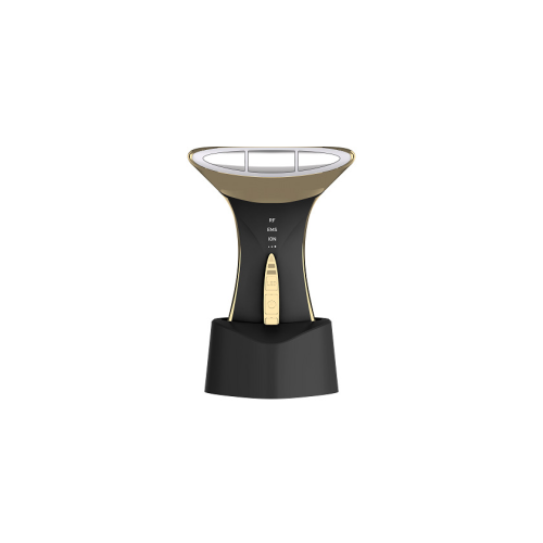 Ferramenta para Pescoço e Rosto com Led de 5 Cores para Cuidados com a Pele Preto e Dourado
