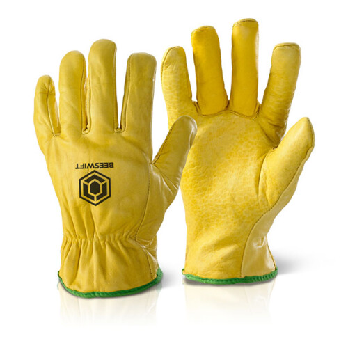 BEESWIFT QUALITY LINED DRIVERS GLOVES YELLOW L