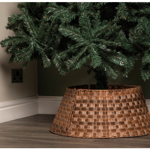 Samuel Alexander 40/58cm Samuel Alexander Medium KD Plastic Rattan Woven Tree Skirt in Brown 2