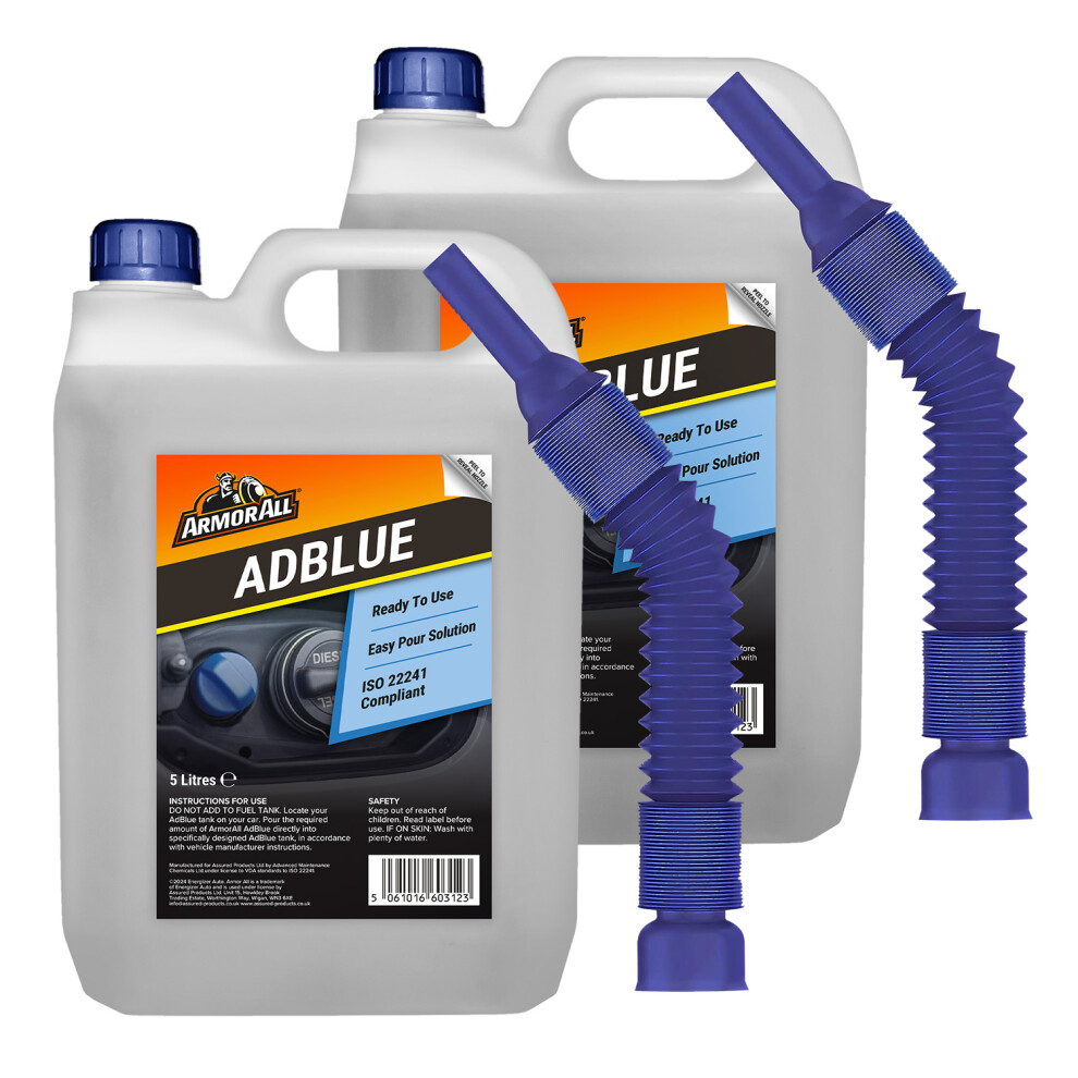 Armor All AdBlue Diesel Exhaust Fluid Additive 2 x 5L, Easy Pour Spout