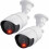 JUSTOP 2x Bullet Dummy CCTV Camera, White&Black Decoy Security Cameras 1