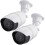 JUSTOP 2x Bullet Dummy CCTV Camera, White&Black Decoy Security Cameras 2
