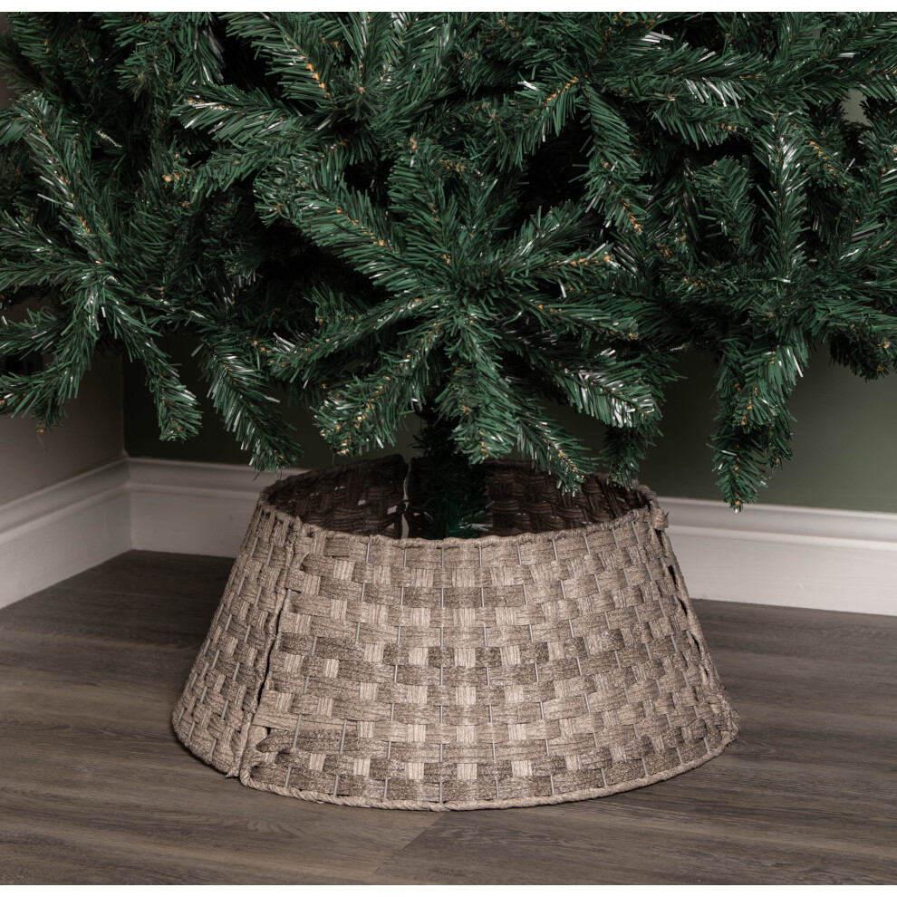 40/58cm Samuel Alexander Medium Plastic Wicker Woven Tree Skirt in Grey