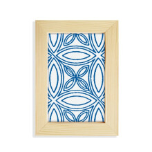 Blue Talavera Ilustration Decorative Pattern Desktop Display Photo Frame Picture Art Painting 5x7 inch