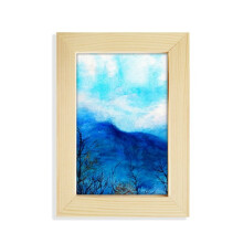 Blue Mountain Painting Art Desktop Display Photo Frame Picture Art Painting 5x7 inch