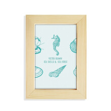 Blue Hippocampus Marine Life Pattern Desktop Display Photo Frame Picture Art Painting 5x7 inch