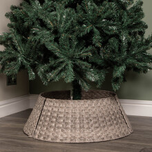 48/70cm Samuel Alexander Large Plastic Wicker Rattan Woven Tree Skirt in Grey