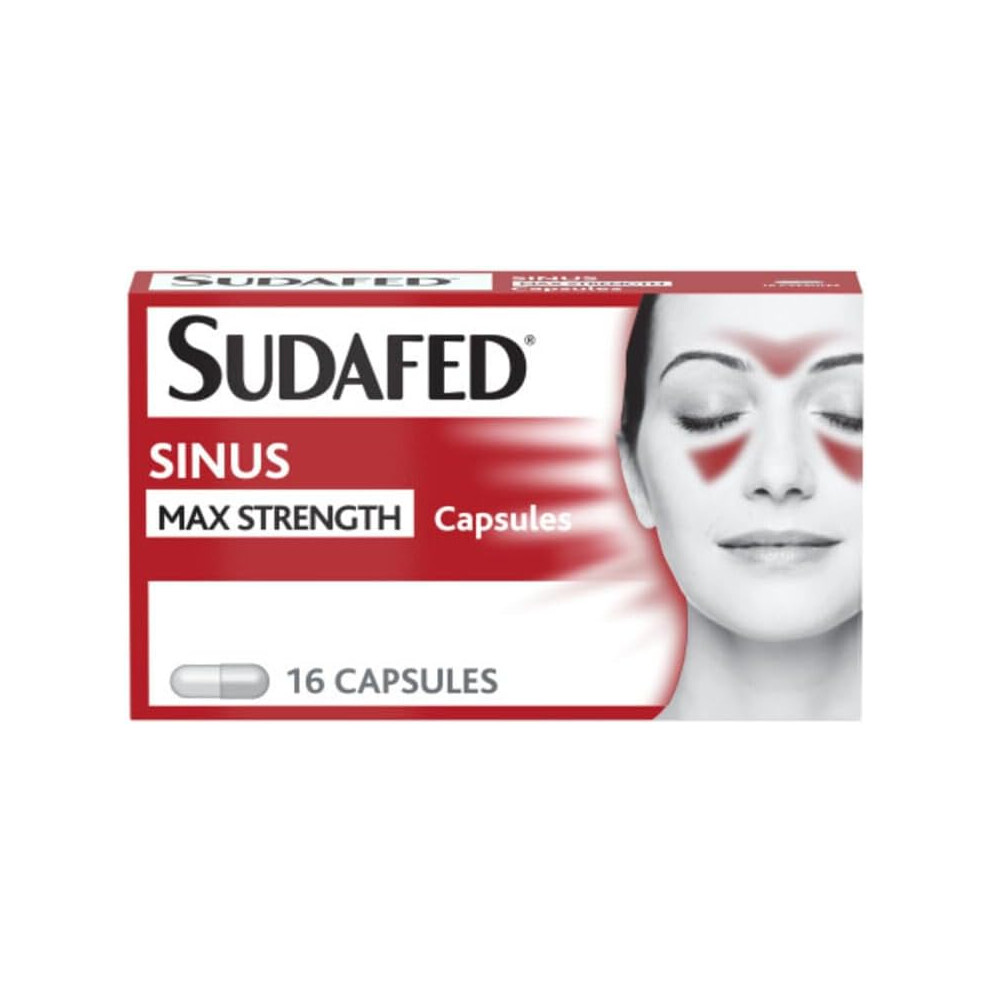 (Sudafed Sinus Max Strength Capsules, Relieves Sinus Pressure and Pain, Relieves symptoms of Blocked Nose, Headache, Feve) Sudafed Sinus Max Strength