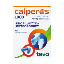 Calperos 1000 Calcium Carbonate 400 mg Calcium Ions - 100 Capsules for Bone Health & Daily Calcium Support