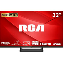 RCA 32 Inch FHD TV, Bezeless Design Freeview Dolby Digital Audio Full HD Television