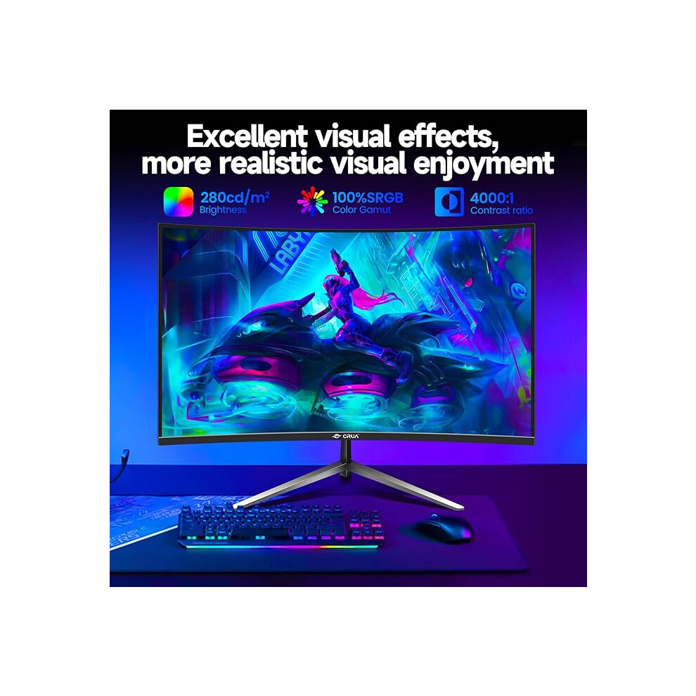 crua-gaming-monitor-27-inch-180hz--curved-pc-monitor-full-hd-1080p-1500r-frameless-computer-monitor-with-freesync-and-eye-care-technology