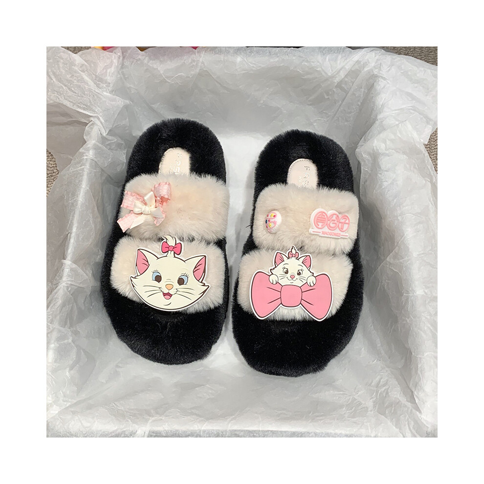 (White, 35) Adorable Cozy Fur Slide Slippers For Women Perfect For Casual Wear And Home Use Available In Soft Pink White And Black Color Sel-image-OPC-PFJKYSZ-NEW