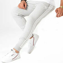 (Grey, Small) Adidas Mens Stripe Joggers