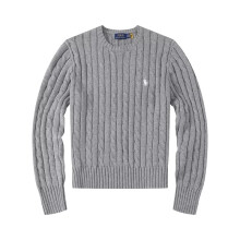 (Grey, S) Women Crew Neck Sweatshirt Solid Jumper Long Sleeve Pullover Sweater