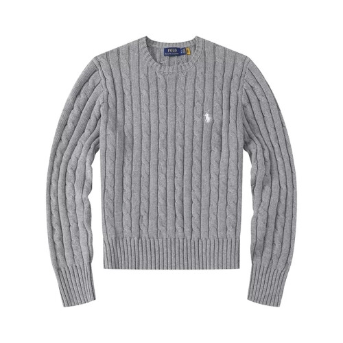 (Grey, S) Women Crew Neck Sweatshirt Solid Jumper Long Sleeve Pullover Sweater