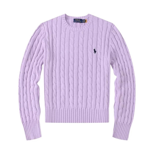 (Light purple, S) Women Crew Neck Sweatshirt Solid Jumper Long Sleeve Pullover Sweater