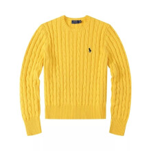 (Yellow, M) Women Crew Neck Sweatshirt Solid Jumper Long Sleeve Pullover Sweater