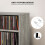 Homcom HOMCOM Set of 2 CD Storage Units with Adjustable Shelves Cement Grey 5