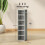Homcom HOMCOM Set of 2 CD Storage Units with Adjustable Shelves Cement Grey 2