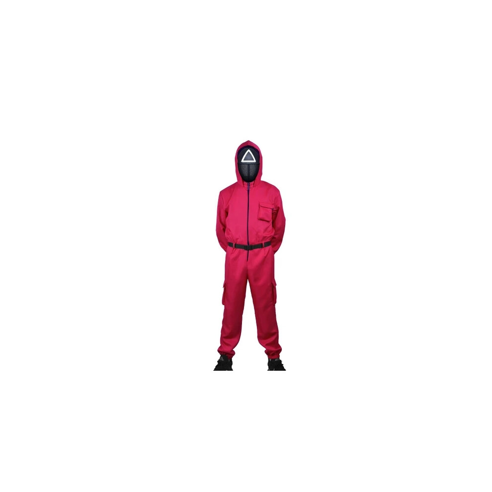 Leatpharkee (155) Halloween Squid Game Cosplay Jumpsuit Cosplay Costume Set With Triangle Mask For Kid Adult Not,Specified