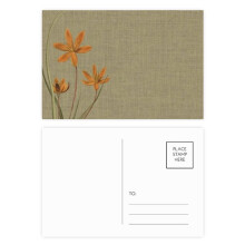 Flax orchid tradition design embroidery Postcard Set Birthday Mailing Thanks Greeting Card