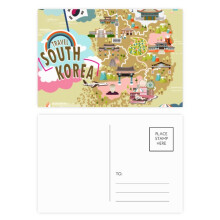 South Korea Map Love Travel Postcard Set Birthday Mailing Thanks Greeting Card