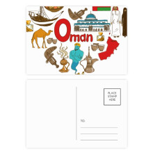 Oman Love Heart Landscap National Flag Postcard Set Birthday Mailing Thanks Greeting Card