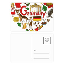 Germany Love Heart Landscap National Flag Postcard Set Birthday Mailing Thanks Greeting Card