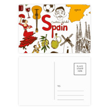 Spain Landscap Animals National Flag Postcard Set Birthday Mailing Thanks Greeting Card