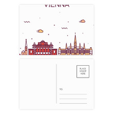 Vienna Austria Flat Landmark Pattern Postcard Set Birthday Mailing Thanks Greeting Card