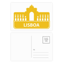Lisboa Portugal Yellow Landmark Postcard Set Birthday Mailing Thanks Greeting Card