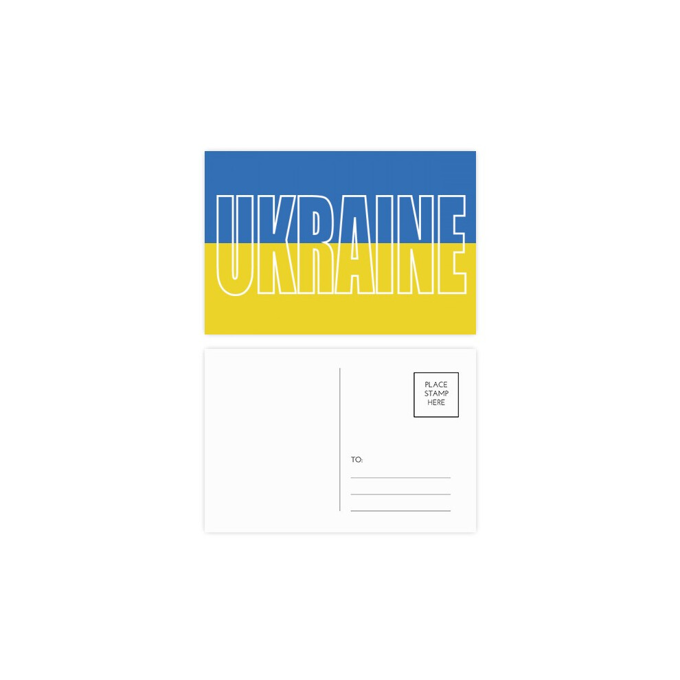 Ukraine Country Flag Name Postcard Set Birthday Mailing Thanks Greeting Card-image-OPC-PFJMBPW-NEW