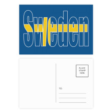 Sweden Country Flag Name Postcard Set Birthday Mailing Thanks Greeting Card