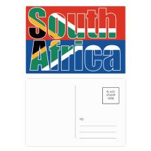South Africa Country Flag Name Postcard Set Birthday Mailing Thanks Greeting Card