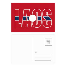 Laos Country Flag Name Postcard Set Birthday Mailing Thanks Greeting Card