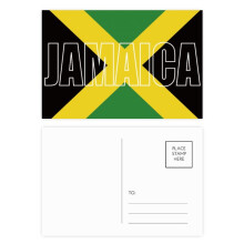 Jamaica Country Flag Name Postcard Set Birthday Mailing Thanks Greeting Card
