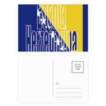 Bosnia Herzegovina Flag Name Postcard Set Birthday Mailing Thanks Greeting Card